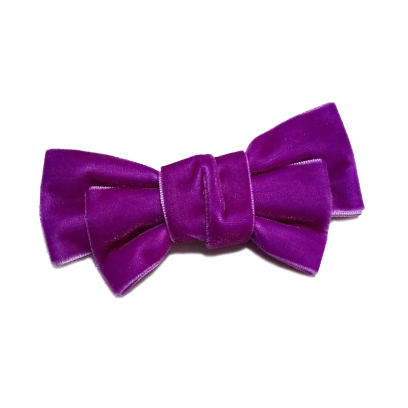 purple Ручная работа, 4 дюйма, бант для волос, Женская бархатная заколка-бабочка, модные аксессуары для волос, корейский бант, заколка для волос для девочек - Цвет: purple