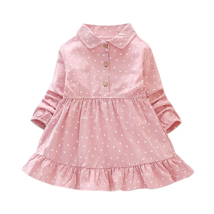 Осеннее повседневное детское платье в горошек с длинными рукавами для маленьких девочек детское праздничное платье принцессы - Цвет: P