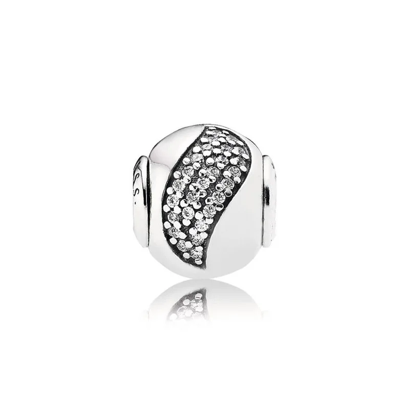 Розовое золото счастье с кубическим цирконием Бусины Fit Pandora Essence коллекция браслет 925 пробы серебро Шарм ювелирные изделия - Цвет: 2