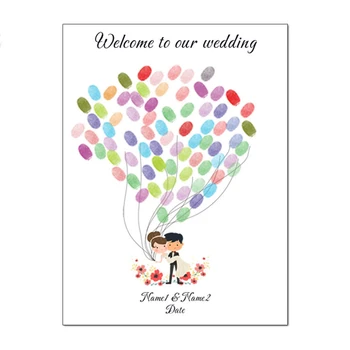 

Qianxiaozhen Personalized Custom Fingerprint Bride & Groom Wedding Guest Book Wedding Decoration Mariage Gastenboek Decoracion
