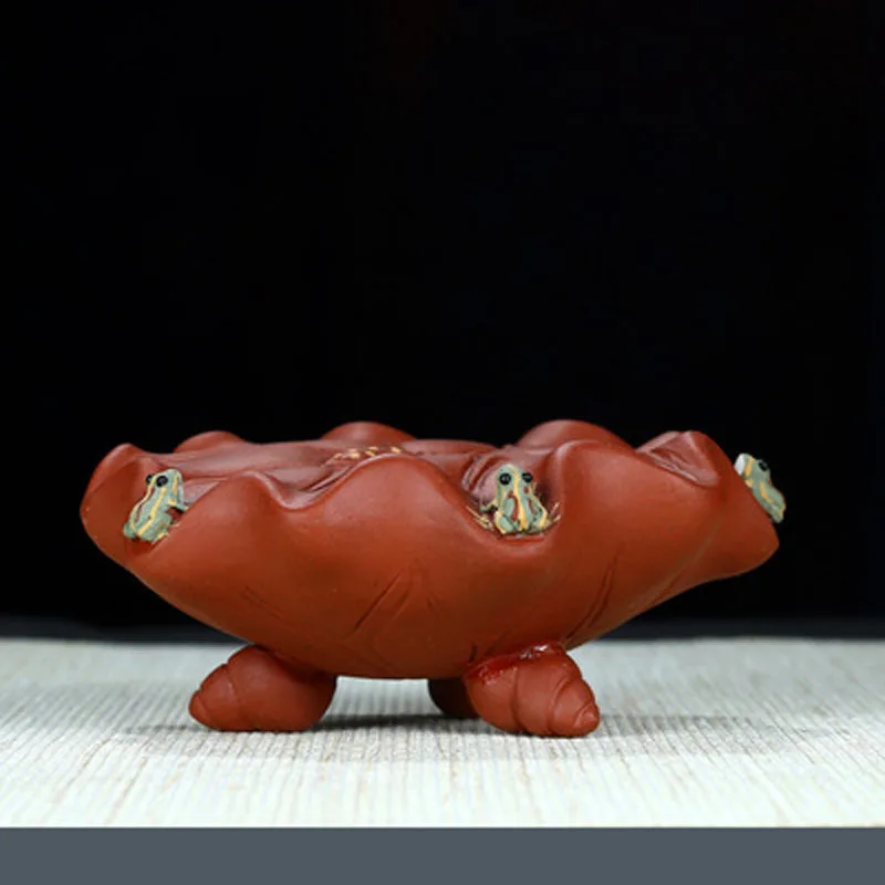 Tea Pet with Color Changing, Creative Water Spray, Lotus Leaf, Frog, Kung Fu Tea Pet for Tearoom, Ornament Accessories, Gift