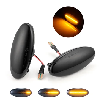 

2Pcs Car Turn Signal Lights For Nissan Navara D22 Pickup 1998-2005 LED Dynamic Side Marker Lights Amber Fender Streamer Light