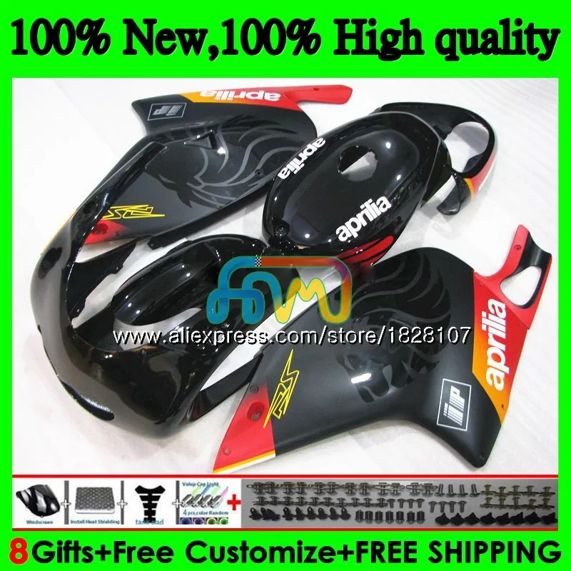 RS125R для Aprilia RS 125 R RR RS125 99 00 01 02 03 04 05 64BS. 55 черный глянец RS4 RS-125 1999 2000 2001 2002 2003 2005 обтекатель