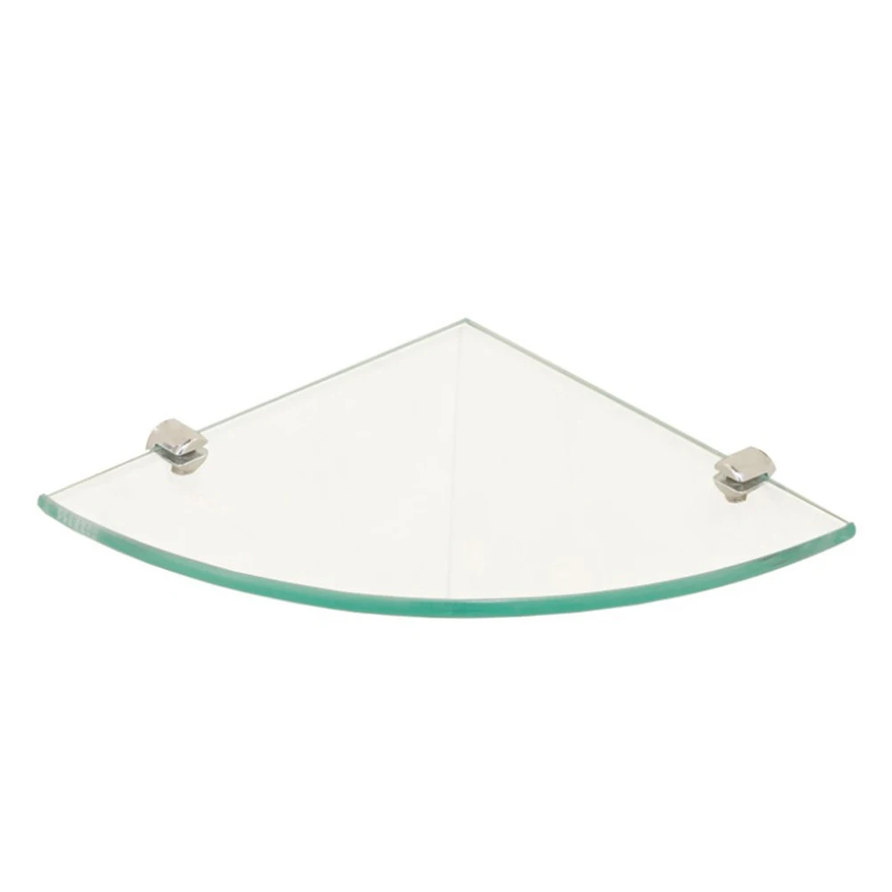 2pcs Glass Corner Shelf Triangle Convenient Useful Bathroom Shelf Wall Organizer Storage Rack for Toilet Bathroom Kitchen A30 2