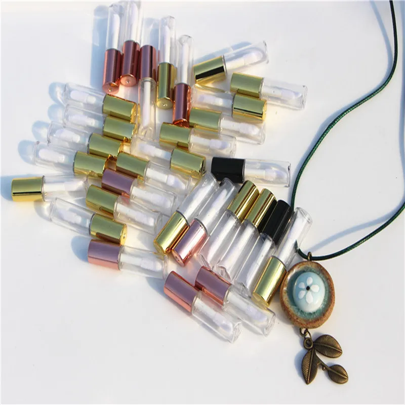 

50-500pcs 1.2ml Empty Lip Gloss Tube,DIY Plastic Elegant Liquid Lipstick Container,Round Lipgloss Lip Balm Bottle