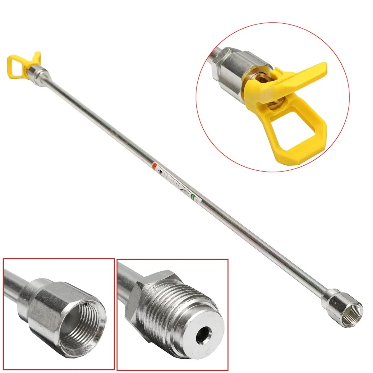 

10PC Airless Paint Spray Guns Tip Extension Pole 30" inch W/ Tip Guard Nozzle Seat High Quality
