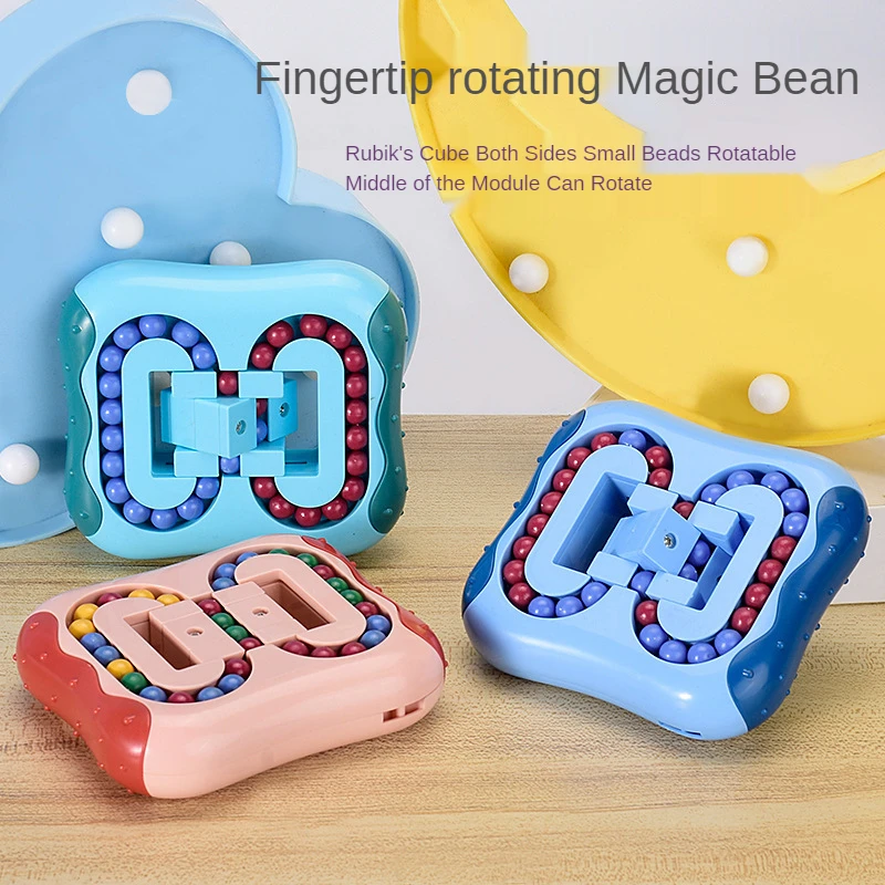 Rotating Magic Bean Fingertip Toy Creative Stress Relief Educational Toys ,1PC Anti-Stress Adults Kids Funny toys，best gifts fidgets spinner stress relief toys creative keychain revolve cool keyring relieving boredom birthday gift for adults kids