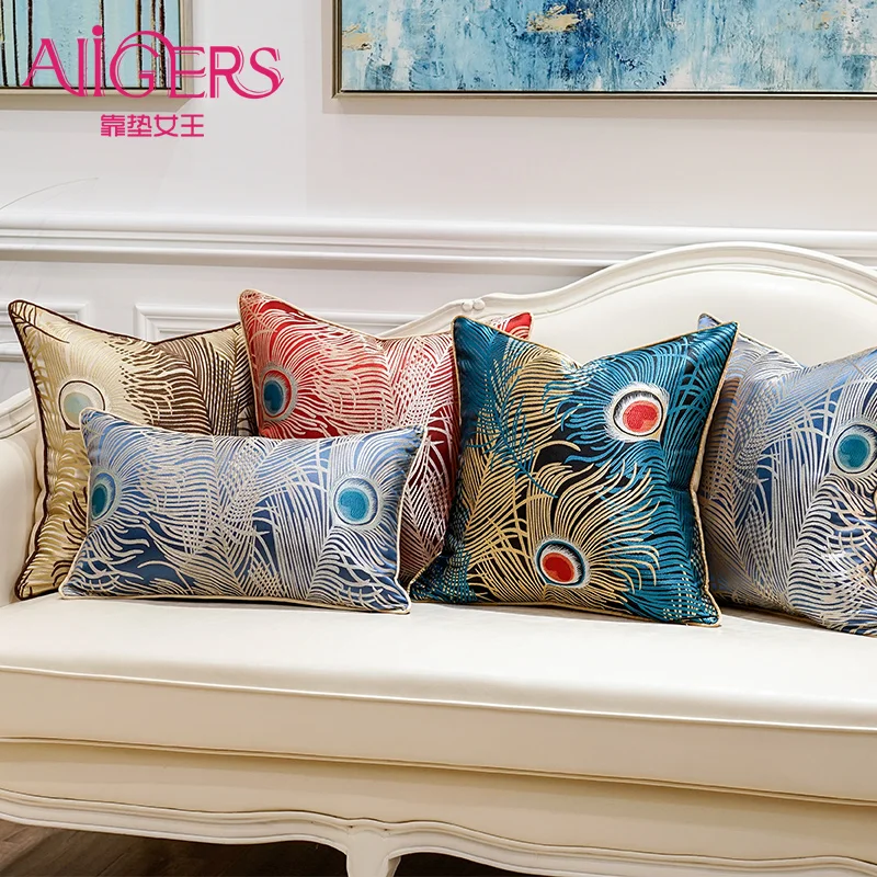 

Avigers Luxury Peacock Feather Colorful Home Decorative Throw Pillows Modern Cushion Covers for Sofa Couch Bedroom Cars