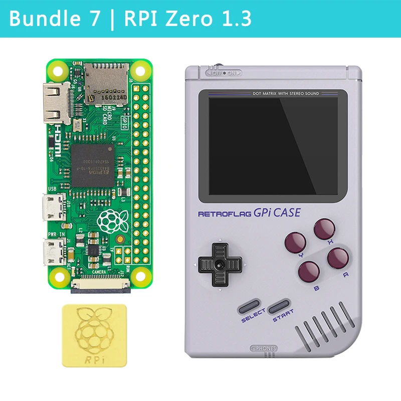 Bundle 7 Retroflag GPi чехол Игровой Набор для Raspberry Pi Zero W 1,3 опционально 32 Гб 64 Гб sd-карта медные радиаторы для RPI Zero - Цвет: Bundle 7