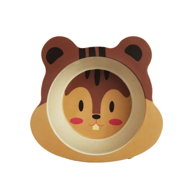 Столовые приборы детская посуда hello kitty чаша окружающей среды из натурального бамбукового волокна мультфильм посуда и тарелки наборы Посуда и тарелки - Цвет: Squirrel