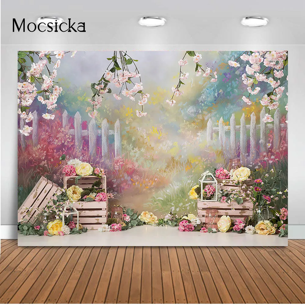 Abstract Flower Backdrop Spring Scenery Newborn Kids Portrait Background for Photography Studio Garden Flowers Children | Электроника