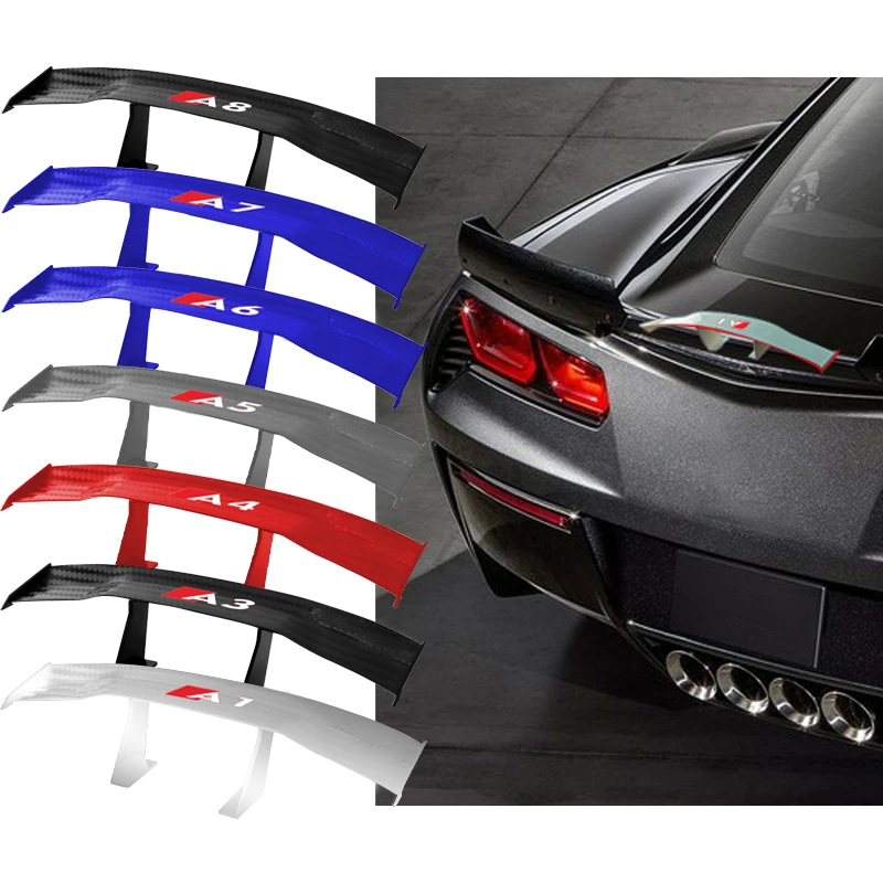 Карбоновый Автомобильный задний спойлер Mini наклейки для крыла Audi A3 A4 A5 A6 A7 A8 S3 S4 S5