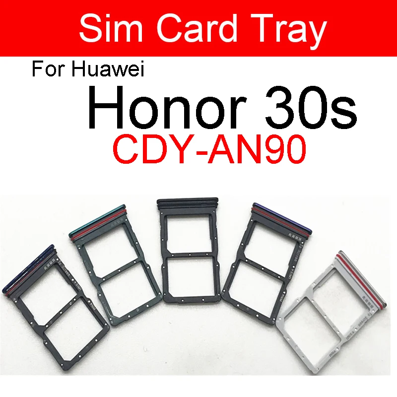 

Sim Card Tray For Huawei Honor 30S CDY-AN90 SIM Memory Card Reader Holder Slot Flex Ribbon Cable Replacement Repair Parts