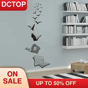 

Open Book Fly Birds Wall Sticker Library Classroom Reading Book Study Animal Wall Decal School Bedroom Vinyl Home Decoration