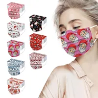 50pc Christmas Disposable Face Mask Adult Women Man Disposable Face Mask Industrial 3ply Ear Loop Mascarillas De Proteccion 1