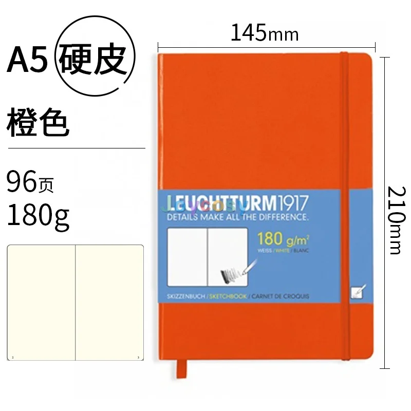 Leuchtturm1917 A5 A4 Hardcover Sketchbook, 96 Pages of 180g Brilliant White  Plain Paper, to Sketch Mental Images, Portray People - AliExpress