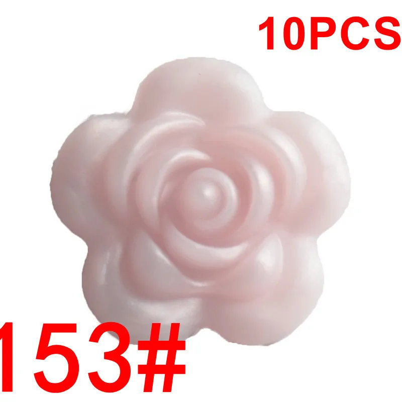 Fkisbox 10 шт. Силиконовые Розовые Детские зубные кольца BPA бесплатно цветок жемчуг бижутерия для прорезывания зубов DIY пустышка цепь очаровательные игрушки для кормления - Цвет: 153 Metallic Pink