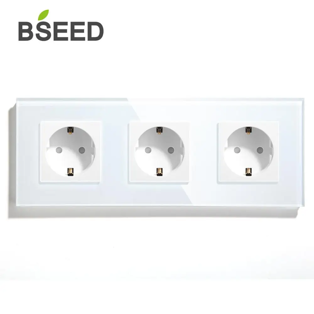 BSEED ЕС Стандартный тройной настенная розетка с украшением в виде кристаллов