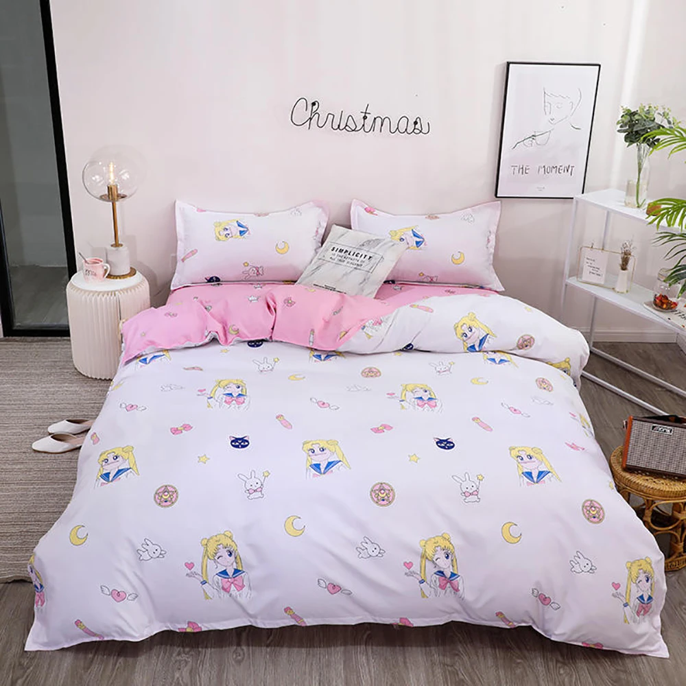 Thumbedding Sailor Moon Bedding Set For Girls Simple Fashionable Duvet Cover Rabbit King Full Twin Single Soft Queen Bed Set Bedding Sets Aliexpress
