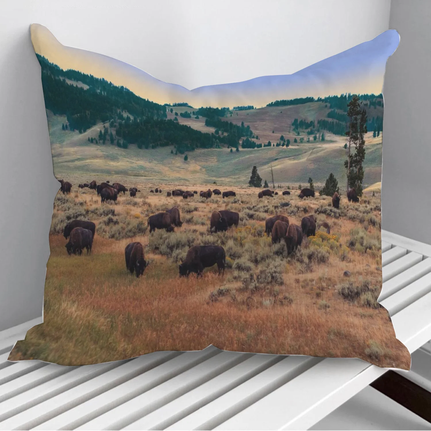 

Bison in Paradise Throw Pillows Cushion Cover On Sofa Home Decor 45*45cm 40*40cm Gift Pillowcase Cojines Dropshipping