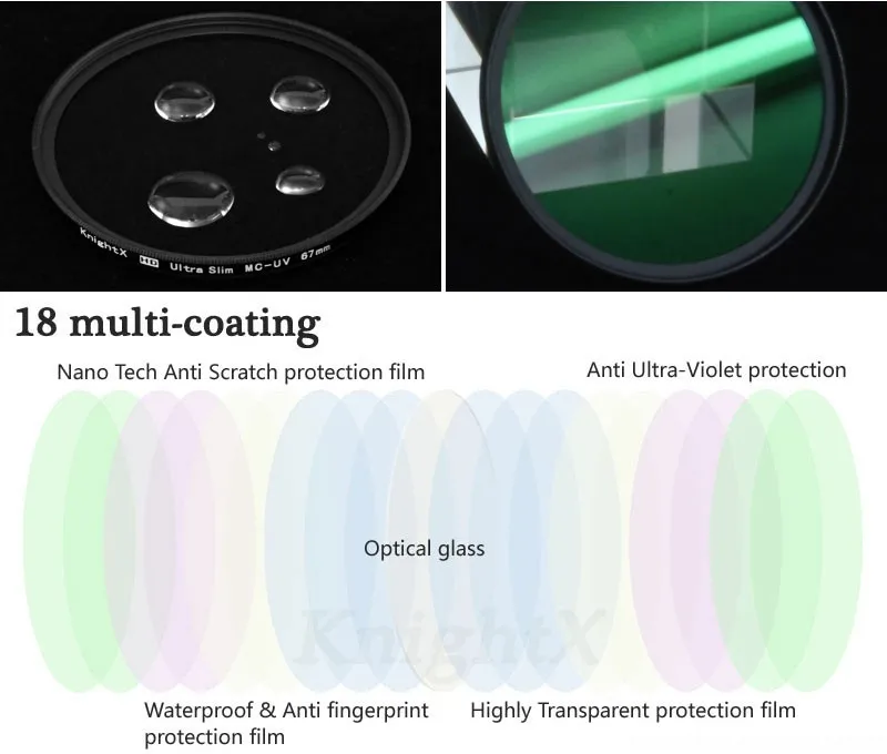 KnightX FLD UV CPL ND Star Filter polarizer red Camera Lens gnd Filter For canon eos sony nikon 49 52 55 58 62 67 72 77 mm color