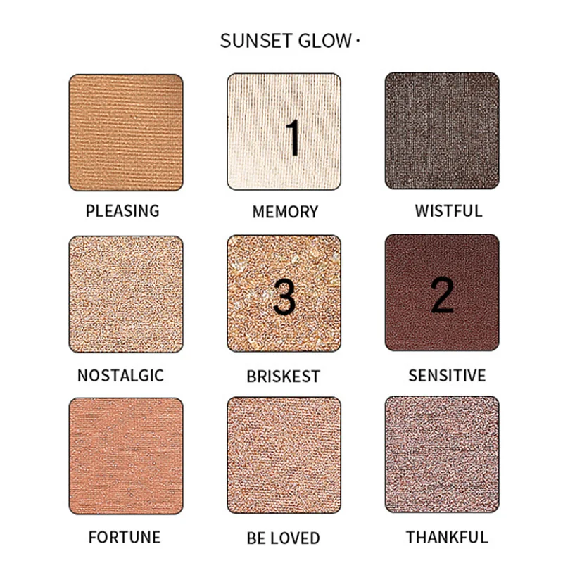 Eyeshadow Pallete Long Lasting Pigment Shimmer 9 Colors Eyes Shadow Makeup Tools KG66 - Color: 04