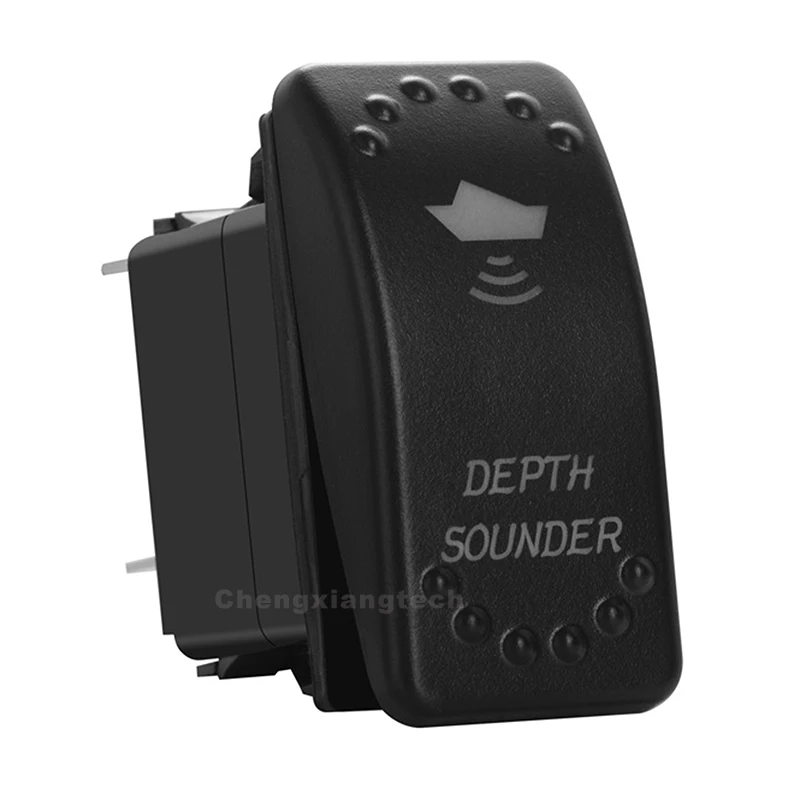 12v/24v Car Boat Depth Sounder Rocker Switch White Led Light 3 Pin Spst
