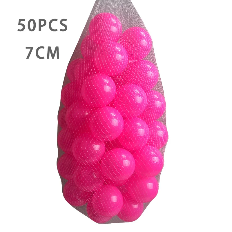50 шт. Экологичные красочные Мячи Мягкие пластиковые океанские шарики водный бассейн океанские волнистые шарики игрушки для плавания для детей мяч диаметром 7 см - Цвет: WJ3709PINK