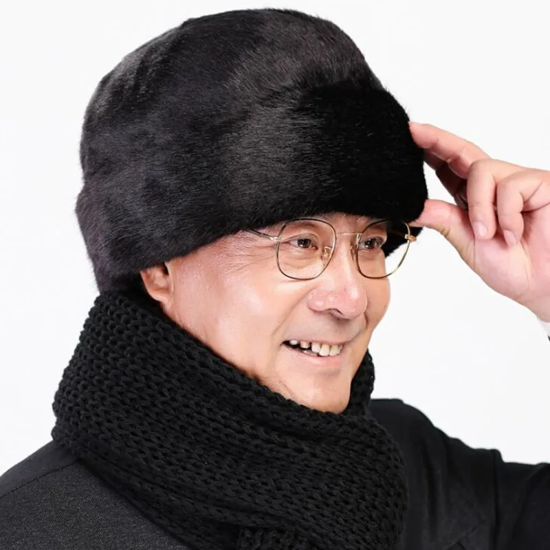 SILOQIN зимняя теплая шапка для мужчин, Имитация волос, шапки-бомберы для пожилых людей среднего возраста, морозостойкая зимняя шапка для папы, брендовые шапки, Мужская Лыжная шапка