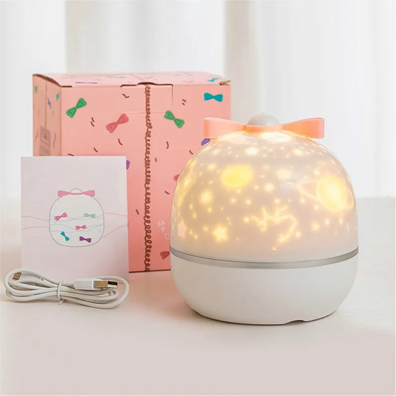 Ночной светильник Porjector Planets лампа с USB Чаринг волшебное Звездное небо Проектор светится в темноте для детей спальня Рождественский подарок - Цвет: Pink