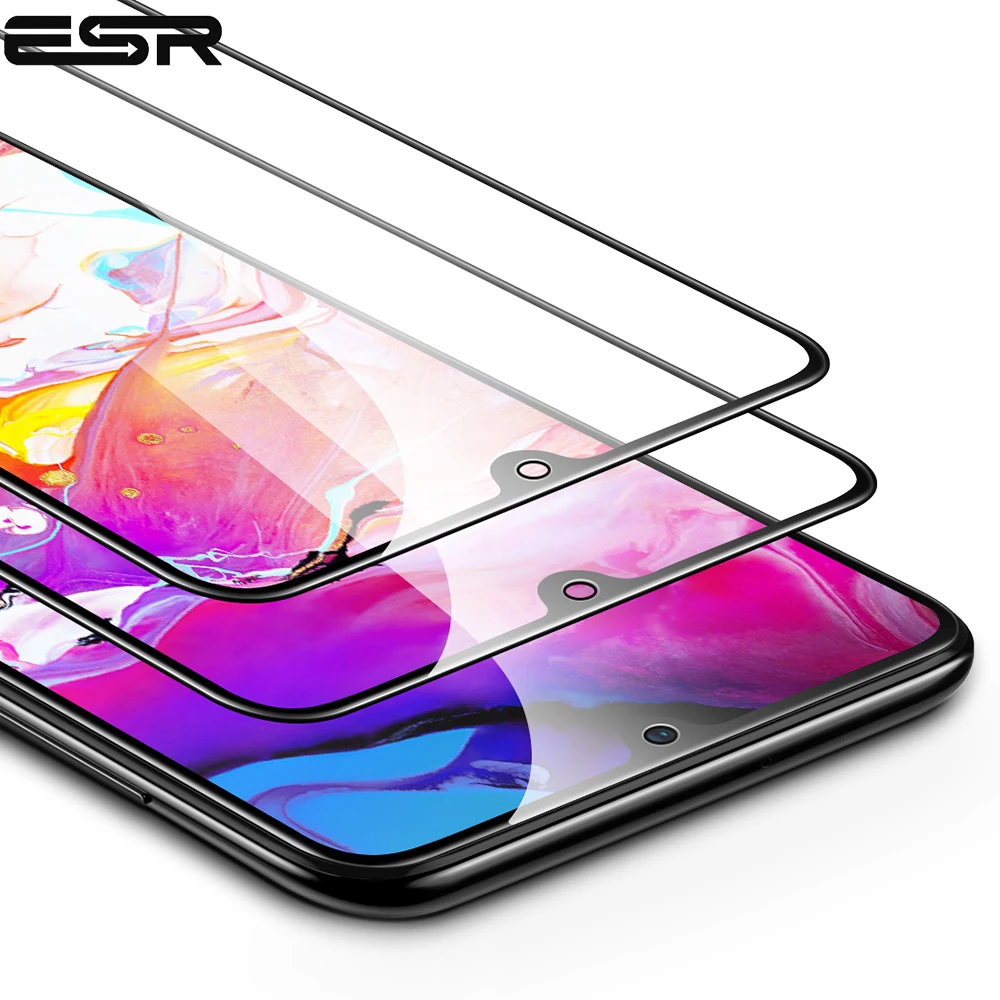 ESR 2 шт./лот полный закругленный протектор экрана для samsung Galaxy A50 A70 закаленное стекло для samsung Galaxy A40 A70 A80 стеклянная пленка