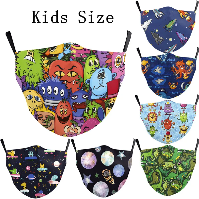 Cute Jurrasic Dinosaur Monster Planes Planet Kids Print Masks Children Reusable Washable Mouth Protection PM2.5 Face | Дом и сад