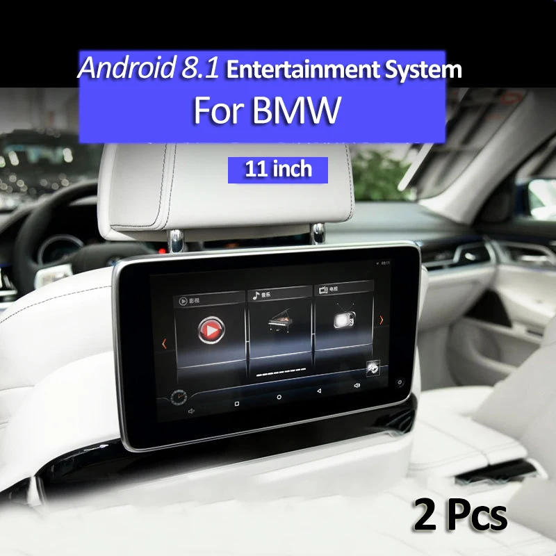 2 шт. 11 дюймов Android 8,1 супер тонкий подголовник автомобиля монитор MP4 MP5 Мультимедиа Видео плеер для BMW задняя система развлечений на сиденье системы