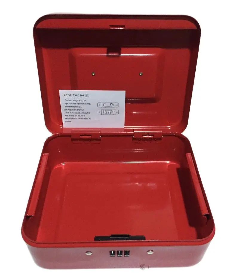 Cajas de seguridad pequeñas de acero con contraseña, compartimento de almacenamiento de papel, Banco de cambio de tarjetas, documentos, 15cm x 12cm x 8cm