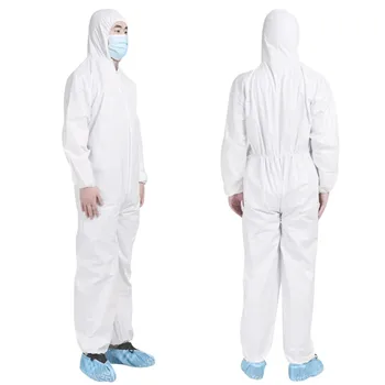 

Disposable Clothing Factory Hospital Safety Coverall Protection Isolation Suit White Coverall Hazmat Suit Protection Protective