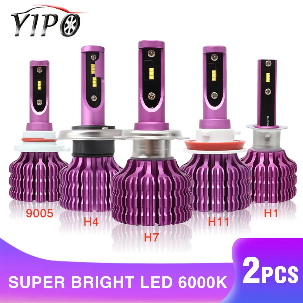 2pcs H4 led H1 H3 H7 H11 5202 H16 9005 HB3 9006 HB4 car light blub auto headlight 12v heaadlamp csp led h7 super bright 6000k
