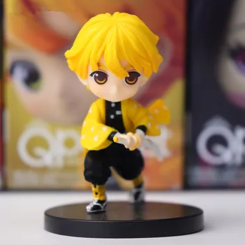 6つで１セット！鬼滅の刃ミニフィギュア 6pcs/set Demon Slayer Kimetsu no Yaiba Figure Q ver. Giyuu Inosuke Tanjirou Nezuko Zenitsu Figurine anime Action figure 5-7cm 6