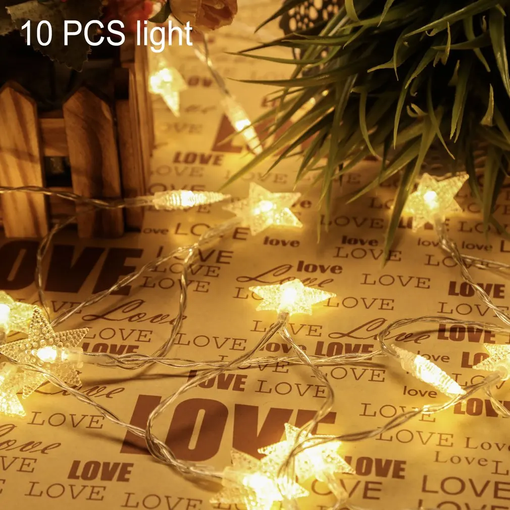 

Star light string led copper wire plastic five-pointed star decoration lamp wedding outdoor creative Christmas day light