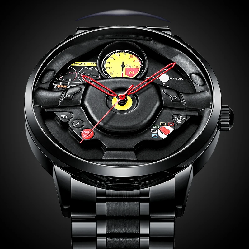 

NIBOSI Men Car Wheel Watch Fashion Waterproof Sport Watch Men's Quartz Rim Hub Watch Run Men Quartz wristwatch Relogio Masculino