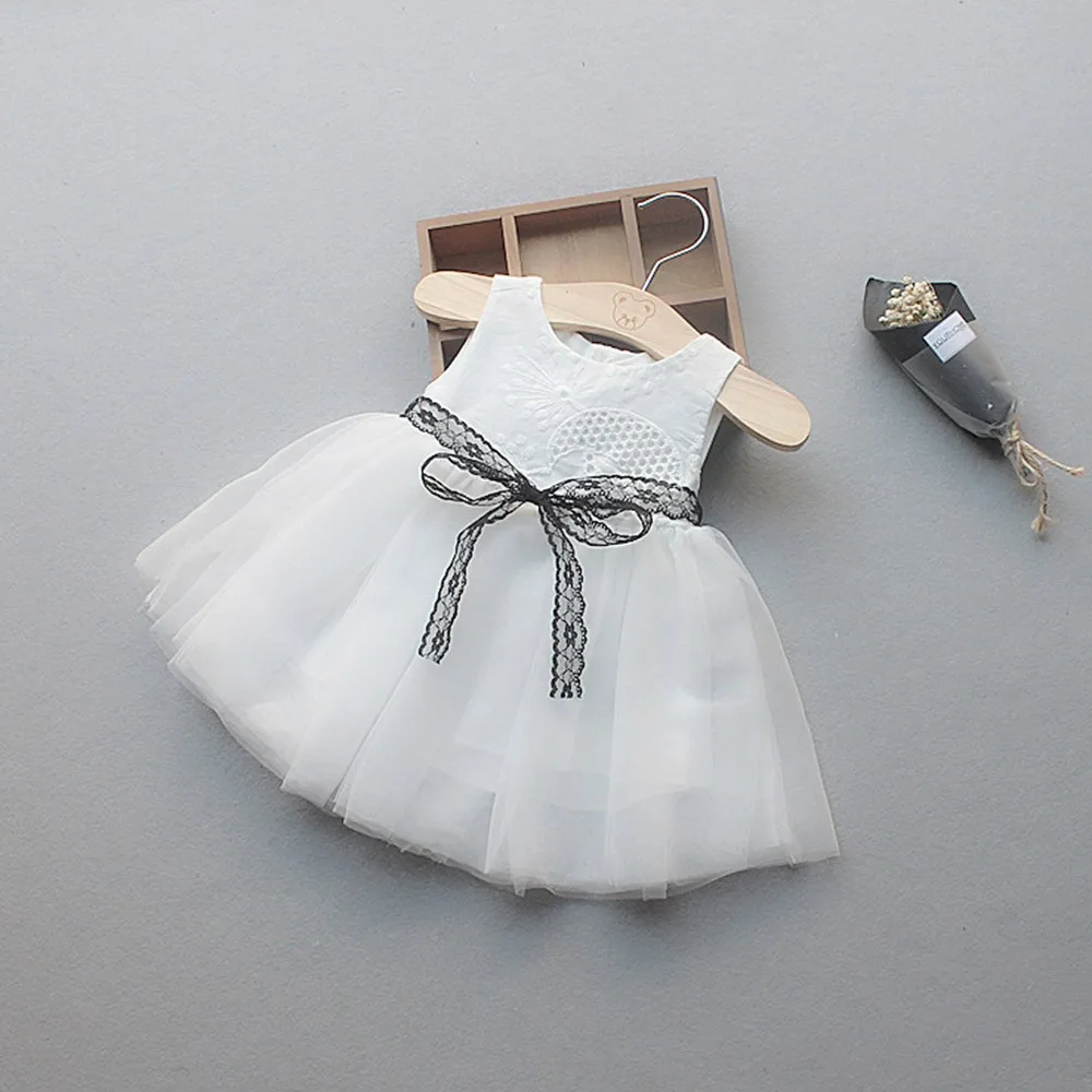 Модное платье для маленьких девочек Хлопковое платье-пачка принцессы с круглым вырезом и пуговицами для новорожденных девочек H4