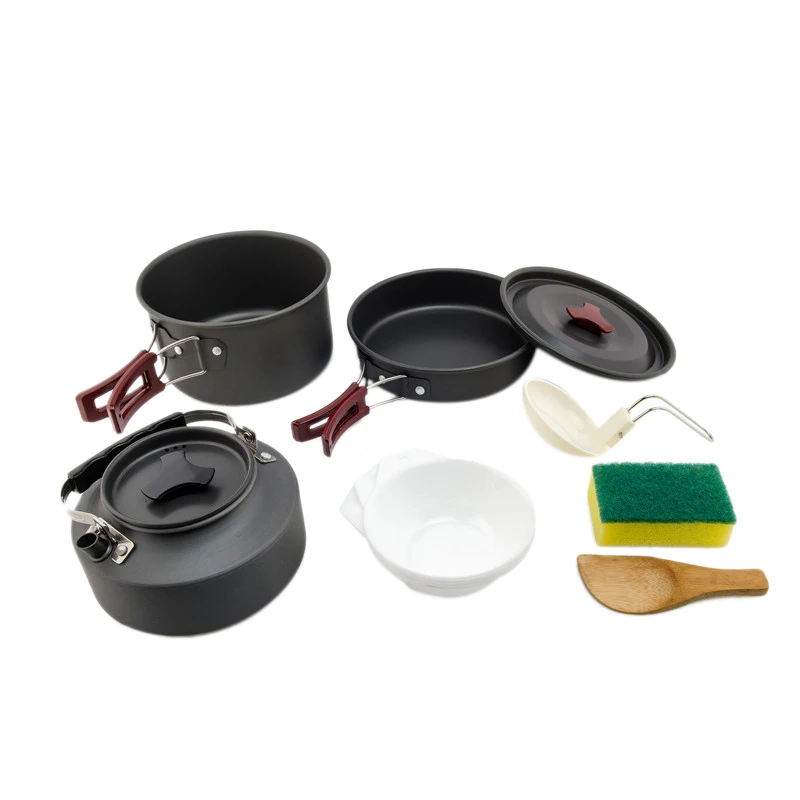 

Camping Cookware Pot Outdoor Cookware Set Camping Tableware Cooking Set Travel Tableware Cutlery Utensils Hiking Picnic Se