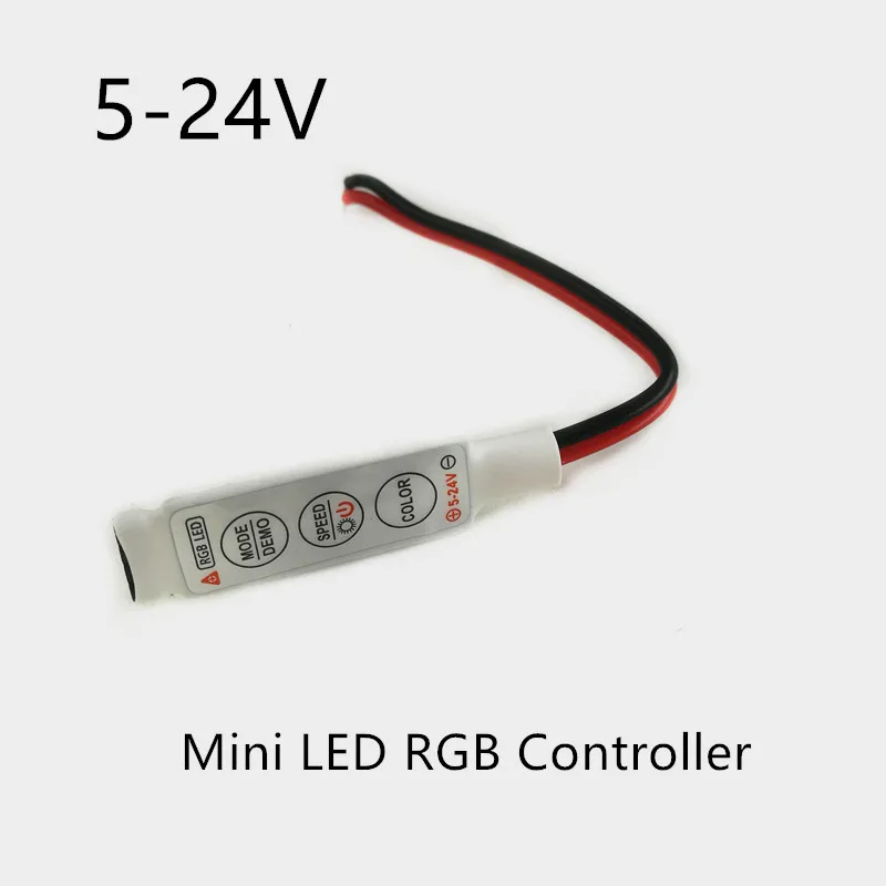 Миниатюрный контроллер диммера для светодиодных лент RGB 5 В-12 В-24 В постоянного