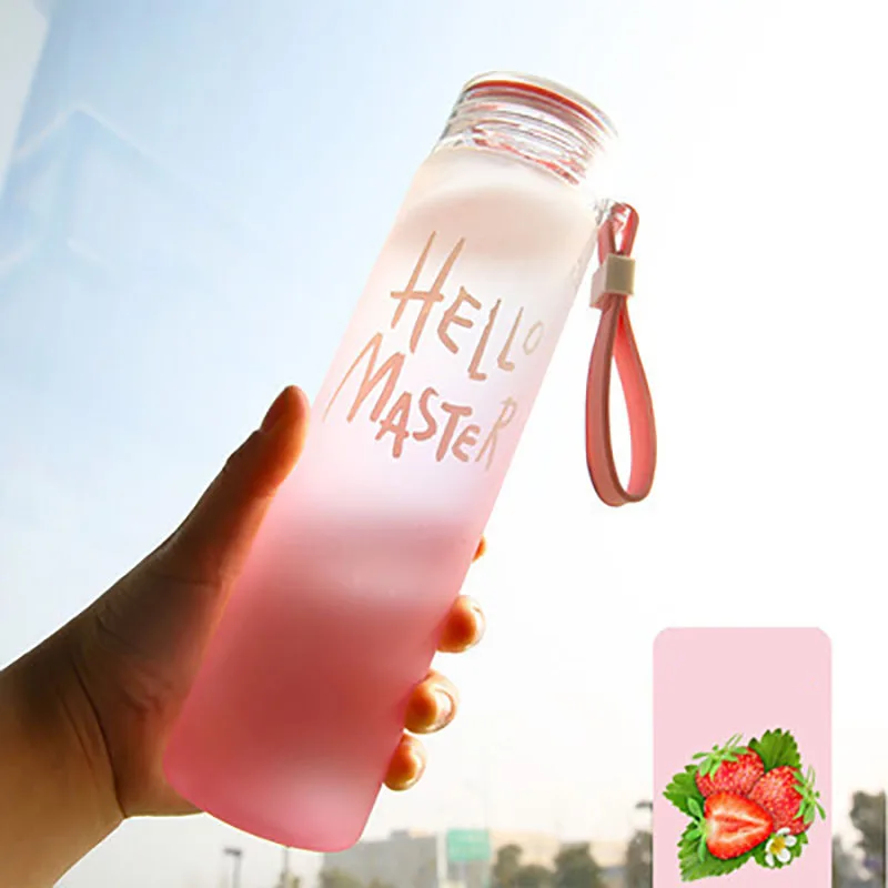 

Grinded Glass Creative Colorful Glass 480ml Gradual Change Colour Water Cup Portable Couple Gift Cup，water bottle