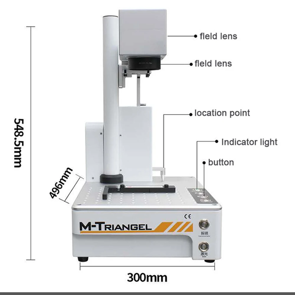  M-Triangel Mgones Fiber Laser Metal Marking Machine Used For Aluminum Gold Silver Brass DIY Engravi