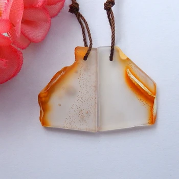 

Hand Custom Natural Agate nugget Jewelry Earrings Pairs,Women Popular Jewelry accessories 24x17x3mm,4.8g