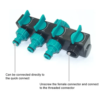 

Garden Watering Lawn Maintenance European Faucet One Into Four Out Valve Diverter Dropshipping