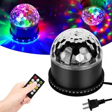 Mini boule Disco à LED, lumières de noël, son avivé, effet de scène, projecteur Laser, décoration d'ambiance pour la maison, lampe de fête DJ 
