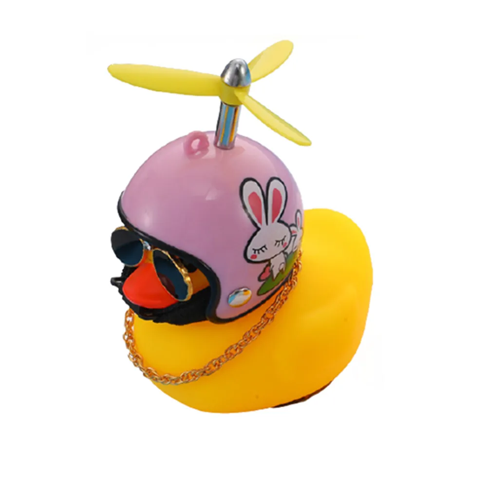 Car Ornaments Car Cute Little Yellow Duck With Helmet Propeller Wind-breaking Wave-breaking Duck Auto Internal Decoration Decor