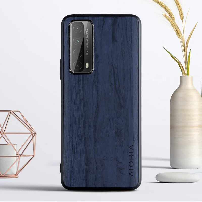 Чехол под дерево для Huawei P smart 2021 мягкие ТПУ Силиконовые и деревянные чехлы из