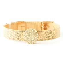 Fashion Jewelry Mesh Charm Bracelet Set with Deluxe Slide Charms and alloy Bracelet& Bangles As Gift